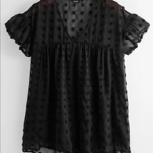 SHEIN plus polka dot top